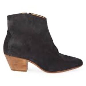 Isabel Marant Dacken Suede Ankle Booties, Navy, Size 41.